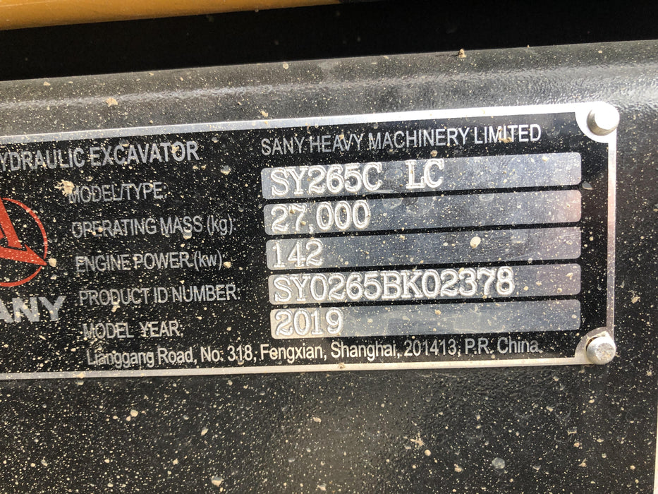 2019 SANY SY265C LC
