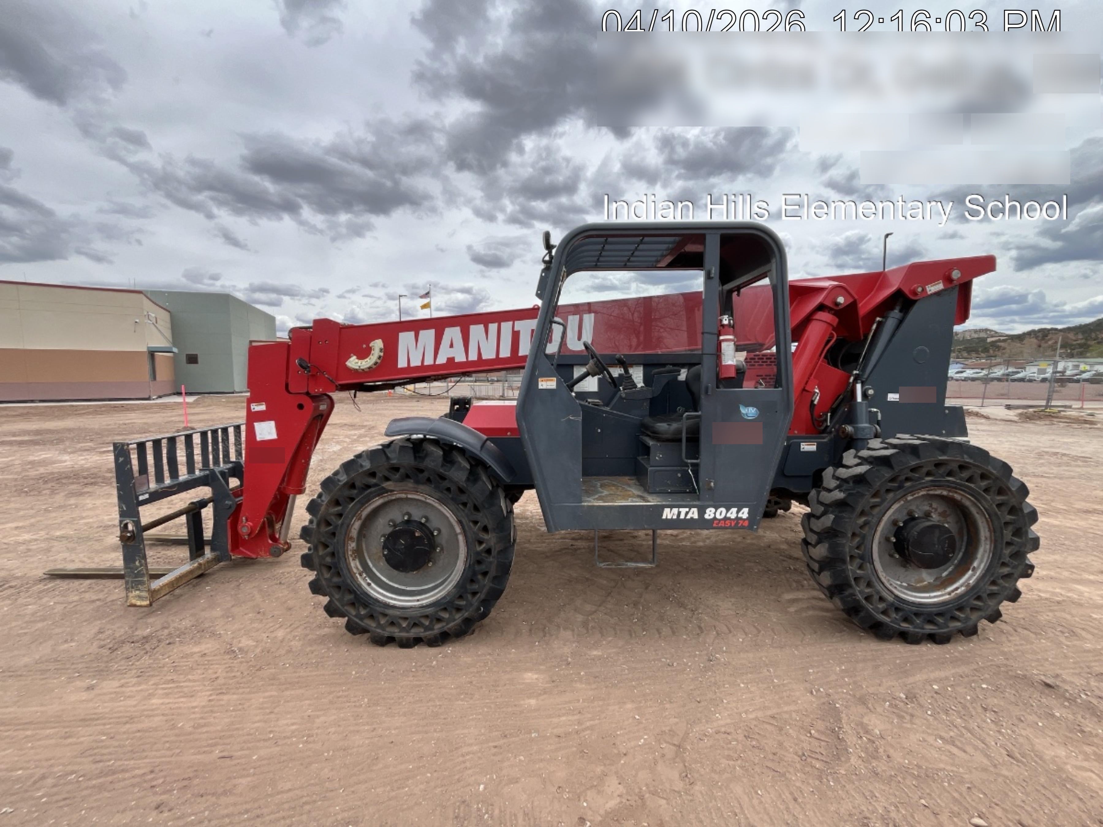 2019 Manitou MTA8044 MTA 8044 - 74 HP T4, Canopy, Worklights/Strobe, Beacon, 66" Carriage, 48" Forks, Solid Tires, Lift Hook, Aux Hydraulics