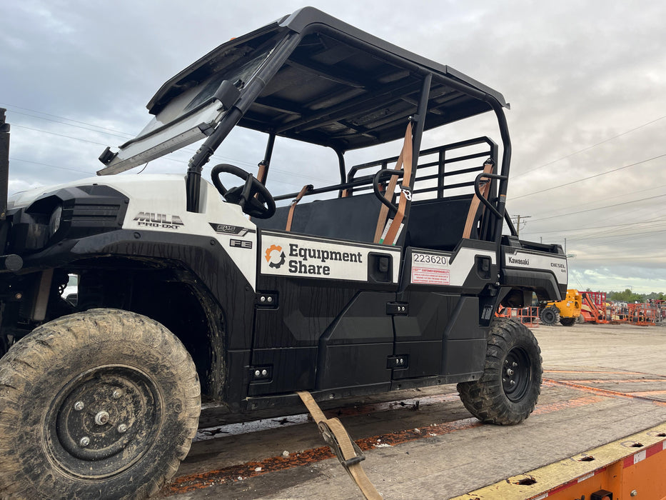 2022 Kawasaki Mule PRO-DXT Standard Options, Backup Alarm, Beacon, Plastic Hard Top, Poly Windshield, Horn Kit