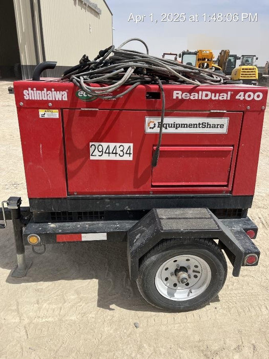 2023 Shindaiwa DGW400MDL Kubota D902 Engine, 23 HP, Dual Op Welder, Wire, Arc, Droop Stick, Tig, and CC Stick Functionality, Simulphase, 3 Phase and 1 Phase Gen Output, Single Axle NB Trlr, Slr Trckl Chrg 12V 12W, Fire Ext