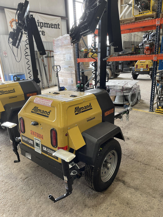 2022 Allmand NLV3GR (4) LED Light Fixture 350W, 23' Vertical Mast, 3kW Prime, Towable, ES Decals, T3