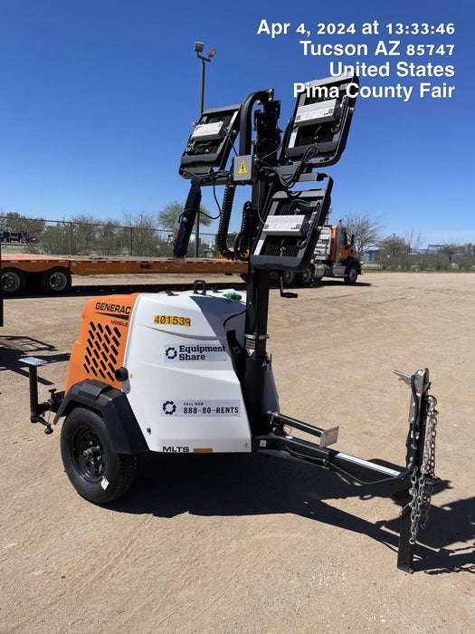 2024 Generac MLT2 Diesel, Flex Switch 120V Input, Powerzone Controller, 
(4) 320W LED Lights, 4kW Generator, 39.9 Gal Fuel Tank, 2" Ball, T3