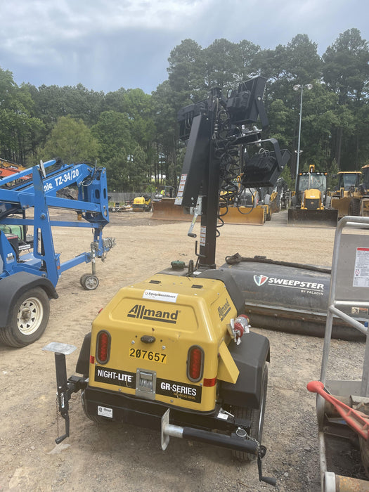 2022 Allmand NLV3GR (4) LED Light Fixture 350W, 23' Vertical Mast, 3kW Prime, Towable, Deep Sea L401, Leveling Jacks, Yanmar T4F 5.8hp