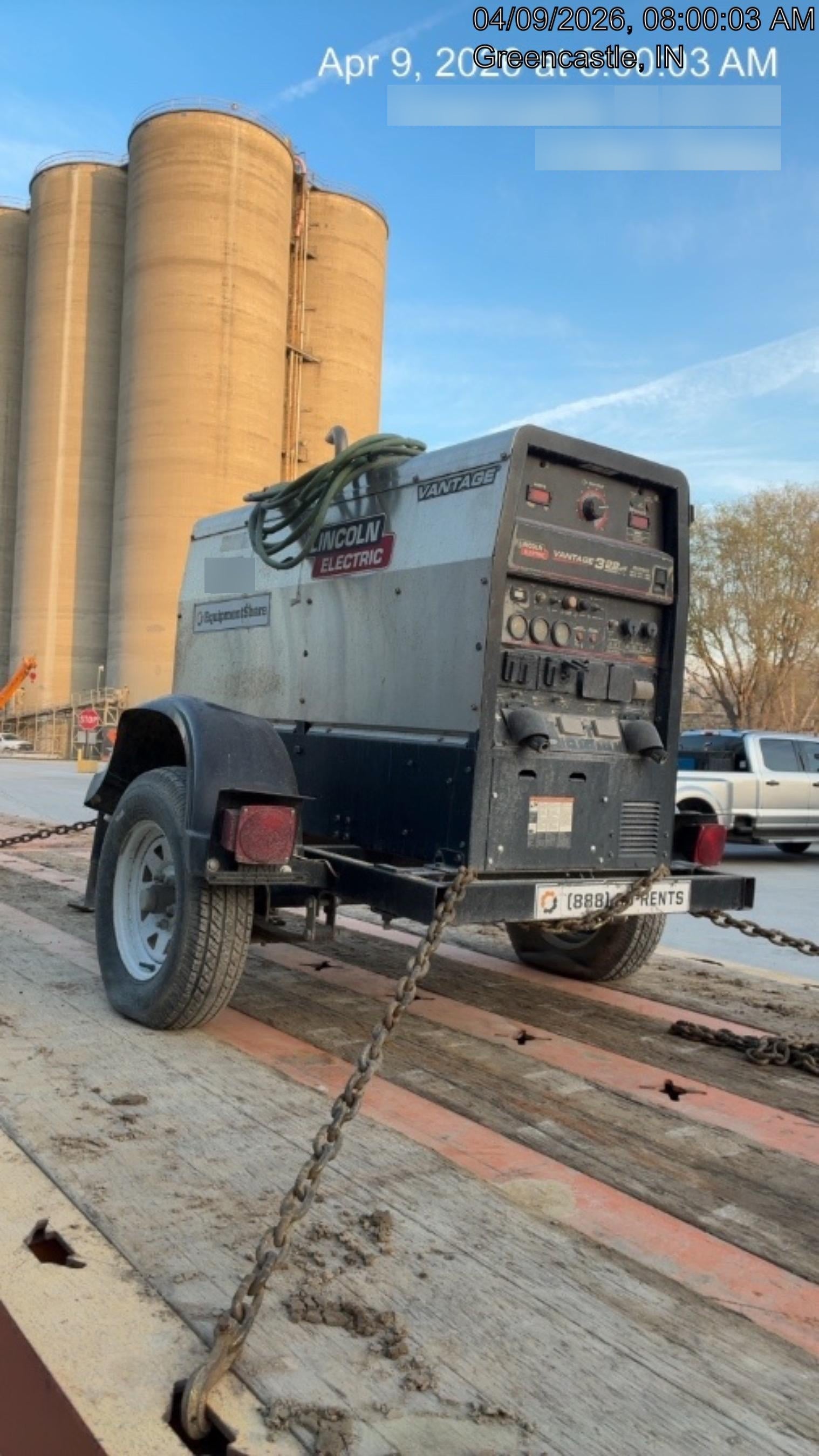 2019 Lincoln Electric Vantage 322 Ready-Pak 3, Two Wheel Trailer, Fender and Light Kit, Cable Rack