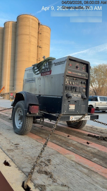 2019 Lincoln Electric Vantage 322 Ready-Pak 3, Two Wheel Trailer, Fender and Light Kit, Cable Rack
