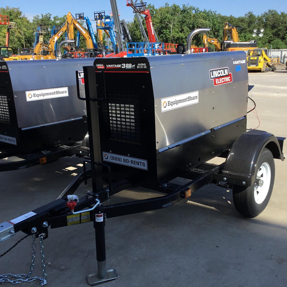 2019 Lincoln Electric Vantage 322 Ready-Pak 3, Two Wheel Trailer, Fender and Light Kit, Cable Rack