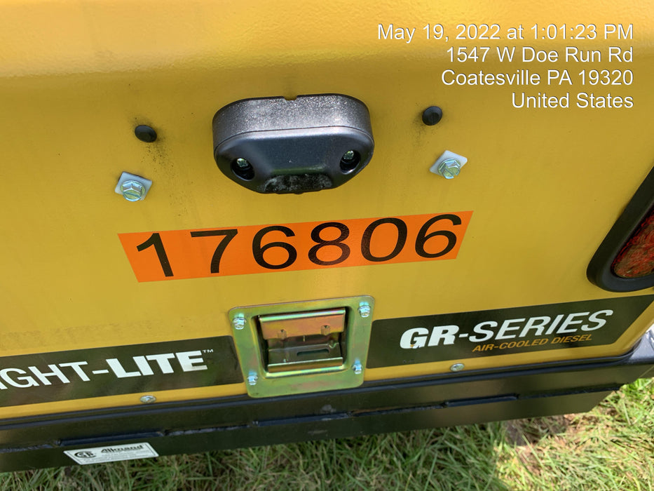 Allmand NLV3GR (4) LED Light Fixture 350W, 23' Vertical Mast, 3kW Prime, Towable, Deep Sea L401, Leveling Jacks, Yanmar T4F 5.8hp