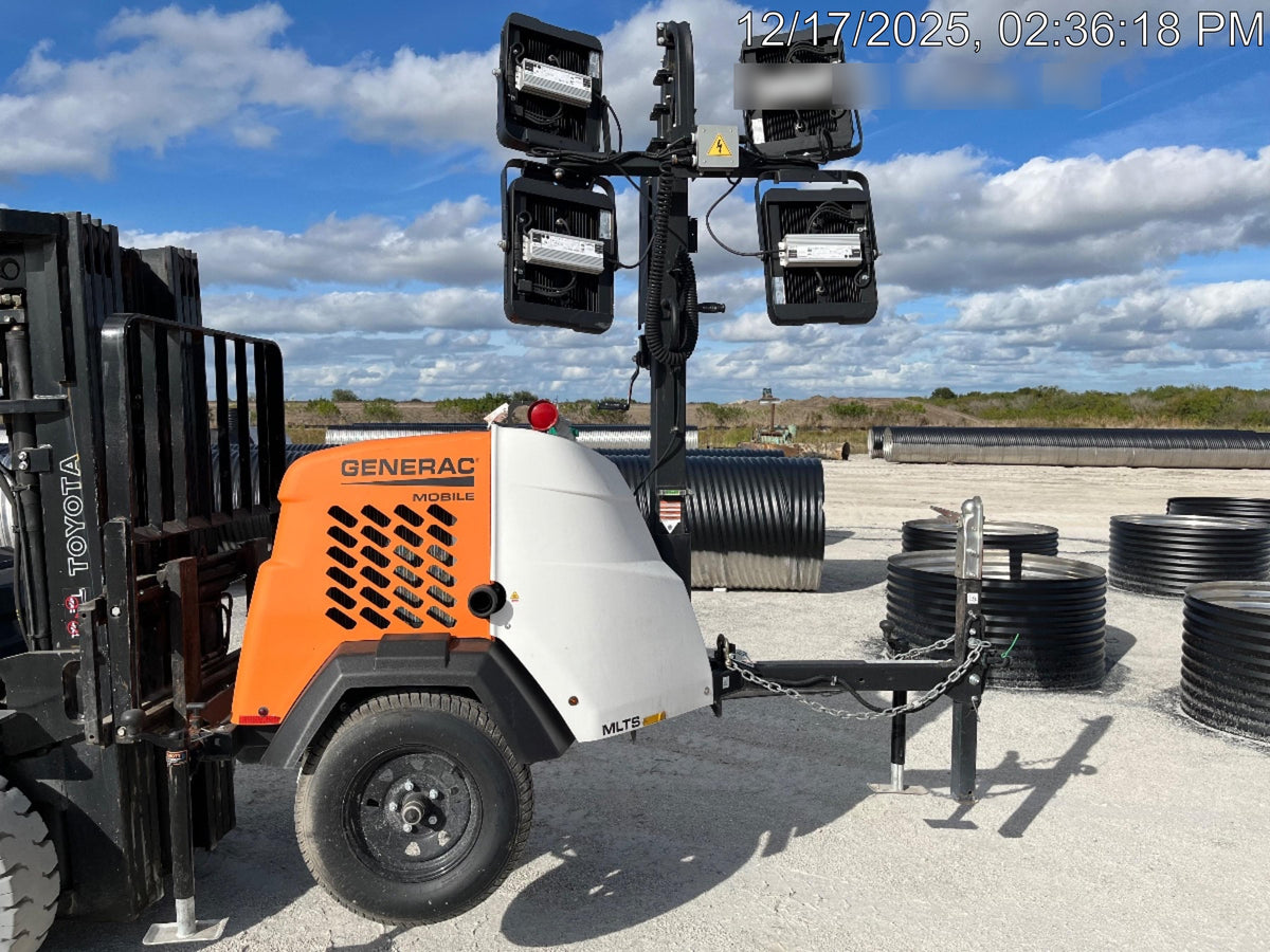 2025 Generac MLTS-4 Diesel, Mitsubishi L2E, 7.1 hp @1800 rpm, Flex Switch 120V Input, Powerzone Controller, (4) 320W LED Lights, 4kW Generator, 39.9 Gal Fuel Tank, 2" Ball, T3, ES Decals