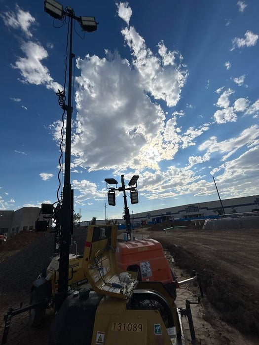 2021 Allmand NLV3GR (4) LED Light Fixture 350W, 23' Vertical Mast, 3kW Prime, Towable, Deep Sea L401, Leveling Jacks, Yanmar T4F 5.8hp