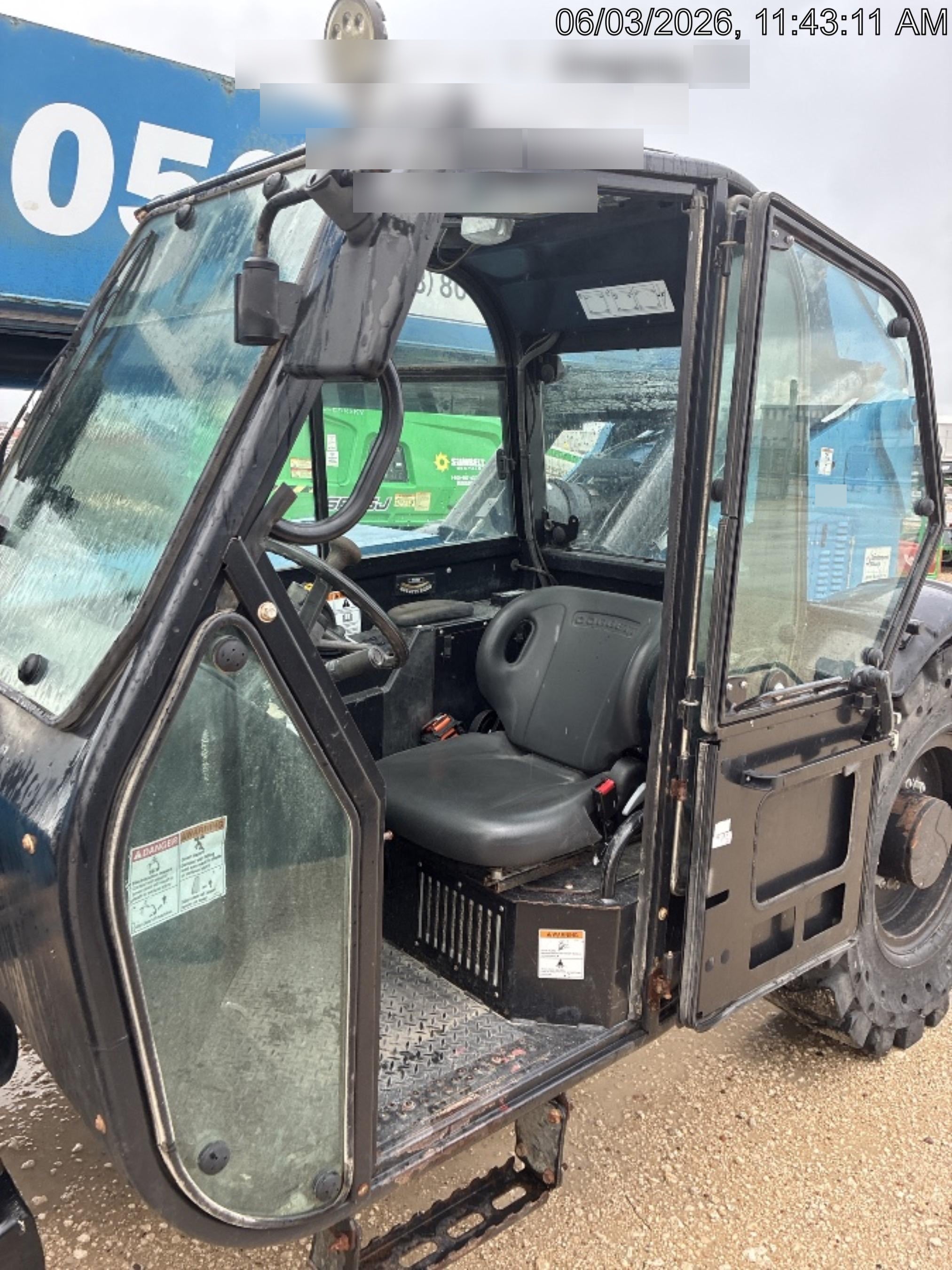 2019 Genie GTH-1056 Cab/Heat/AC, Solid RT Tires, LED Work Lights, Beacon 60" QA Carriage, 60" Forks
