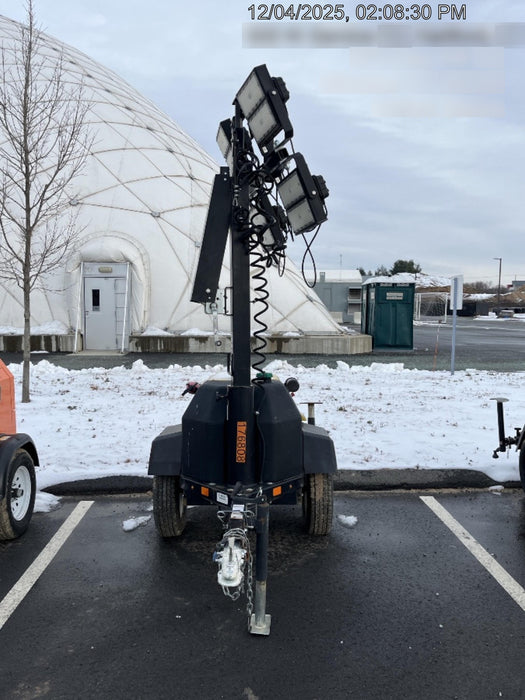 Allmand NLV3GR (4) LED Light Fixture 350W, 23' Vertical Mast, 3kW Prime, Towable, Deep Sea L401, Leveling Jacks, Yanmar T4F 5.8hp