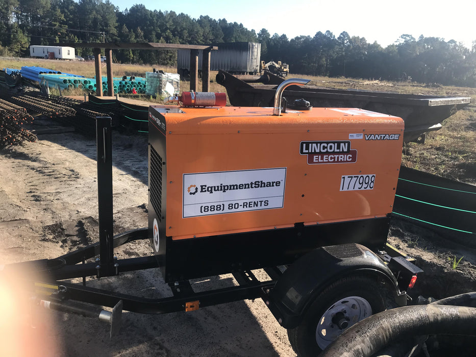 2021 Lincoln Electric Vantage 322 Vantage 322 Ready Pak 3 w/ Decals, ORANGE (includes trailer, cable rack, fender light kit) NO Telematics