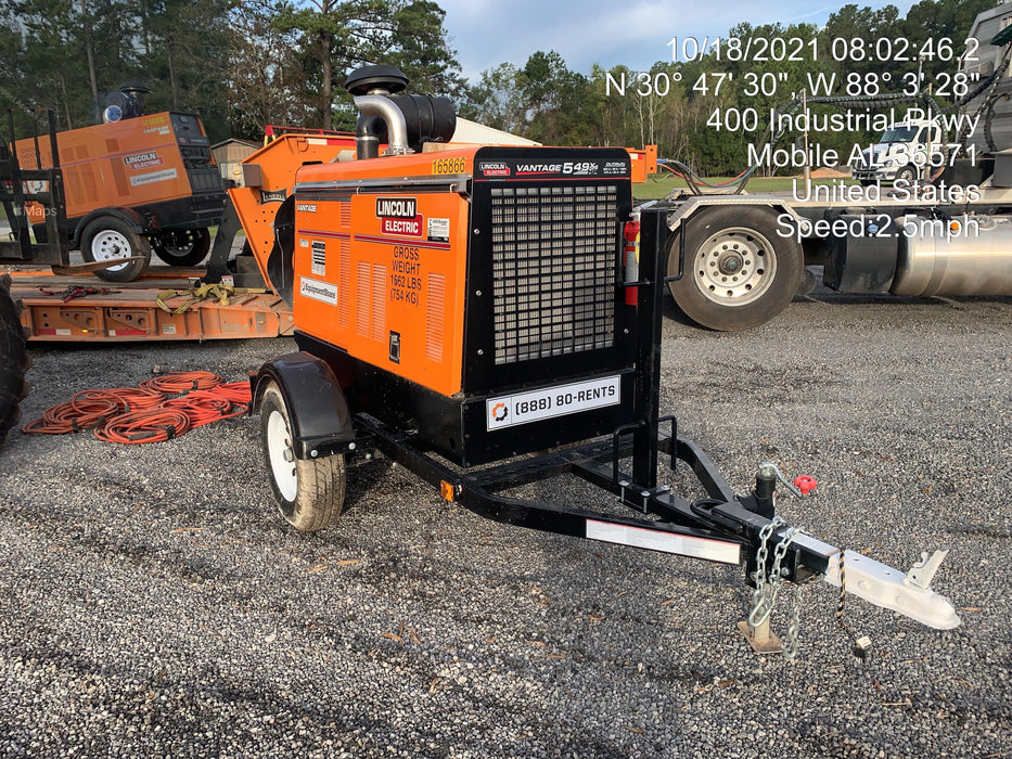 2021 Lincoln Electric Vantage 549X Ready Pak 3, ORANGE (includes trailer, cable rack, fender light kit)