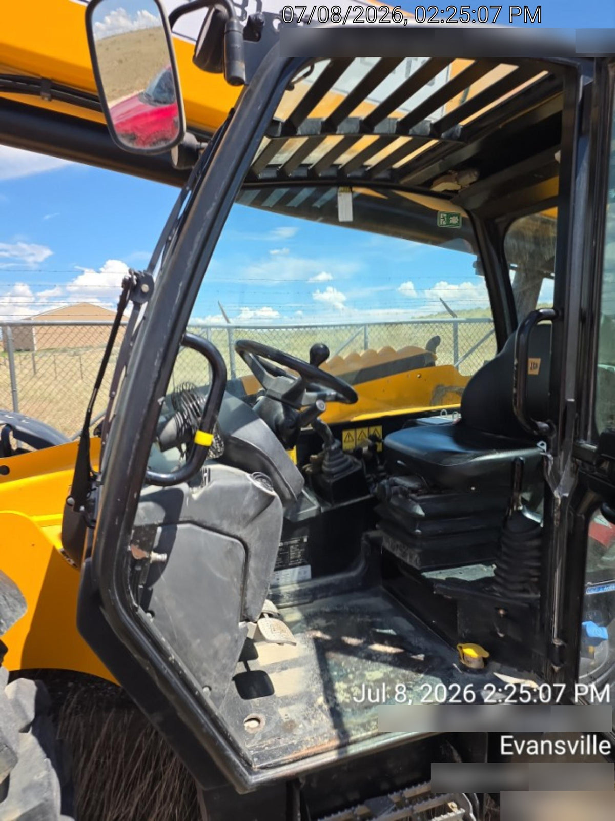 2019 JCB 512-56 Cab/Heat/Air, 109 HP, Solid Tires, STD Worklight, Beacon, Aux Hydraulics, Lifting Eye, Back up Alarm w/66" Carriage/60" Forks