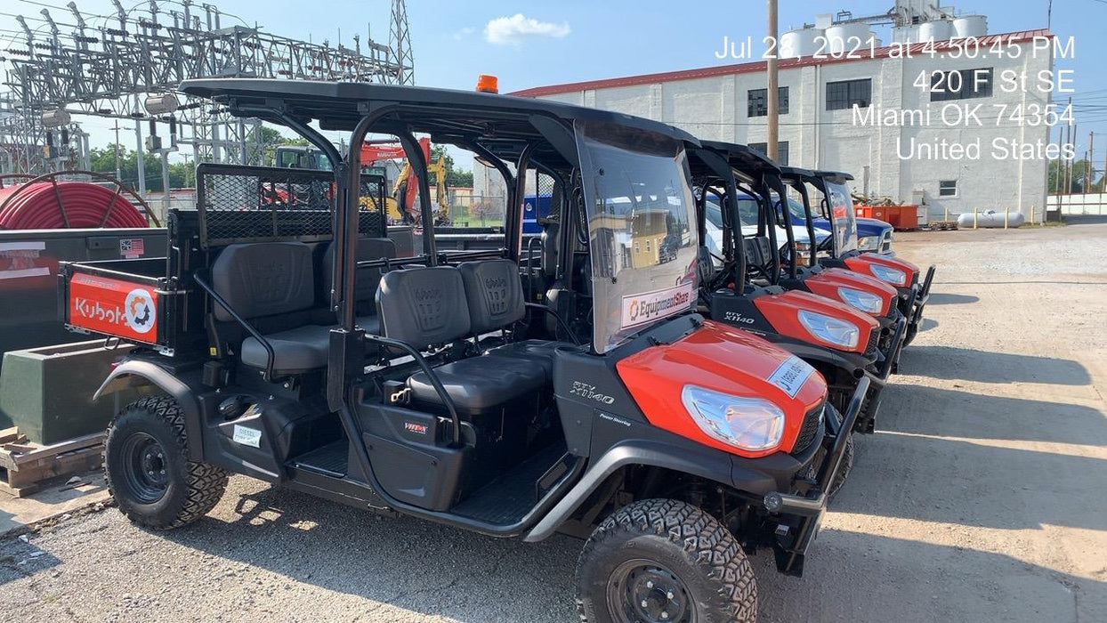 2021 Kubota RTV-X1140W-H Plastic Canopy, Windshield Acrylic Clear, LED Strobe Light, Wire Harness Kit, Back up Alarm