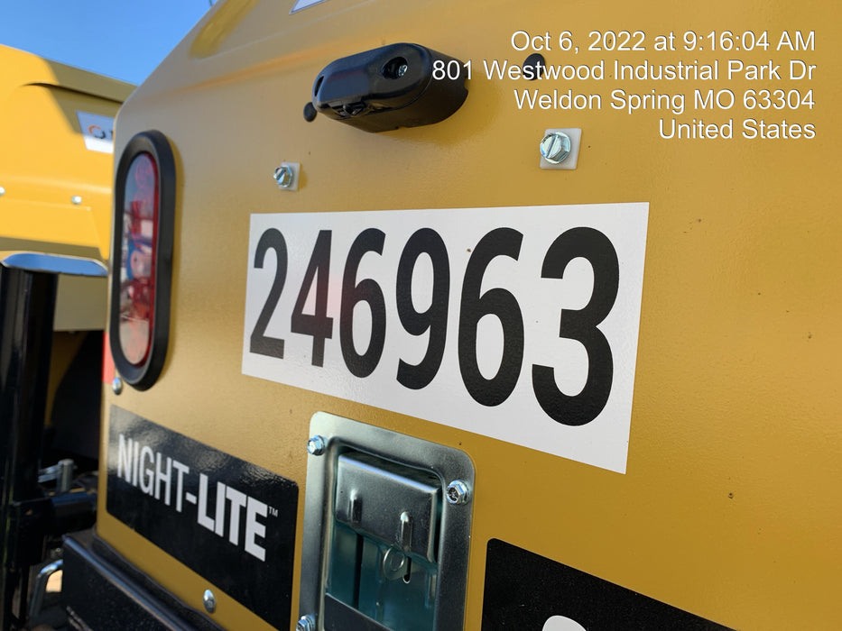 2022 Allmand NLV3GR (4) LED Light Fixture 350W, 23' Vertical Mast, 3kW Prime, Towable, ES Decals, T3