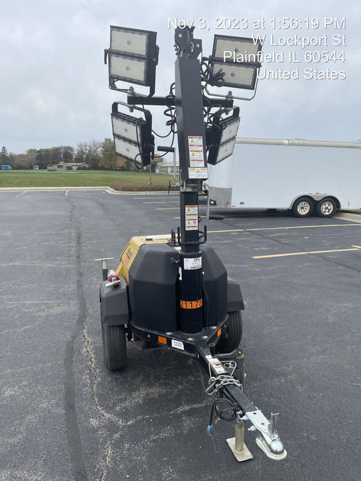 2022 Allmand NLV3GR (4) LED Light Fixture 350W, 23' Vertical Mast, 3kW Prime, Towable, Deep Sea L401, Leveling Jacks, Yanmar T4F 5.8hp