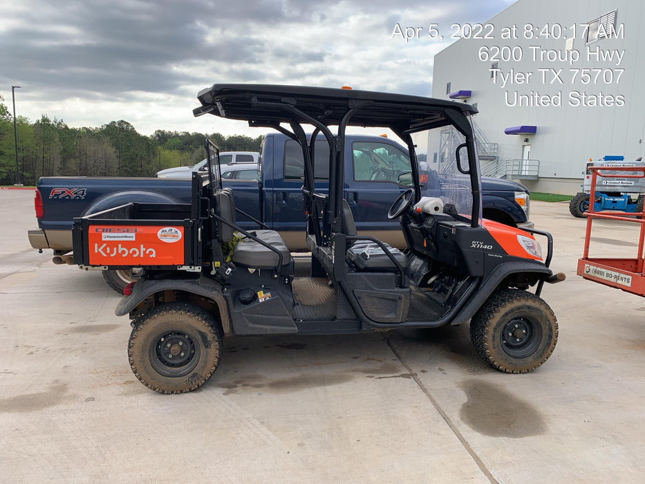 2022 Kubota RTV-X1140W-H Plastic Canopy, Windshield Acrylic Clear, LED Strobe Light, Wire Harness Kit, Back up Alarm