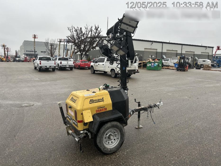 2022 Allmand NLV3GR (4) LED Light Fixture 350W, 23' Vertical Mast, 3kW Prime, Towable, ES Decals, T3