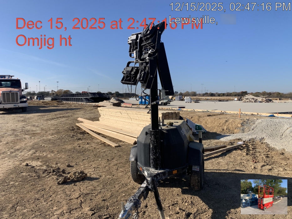 2022 Allmand NLV3GR (4) LED Light Fixture 350W, 23' Vertical Mast, 3kW Prime, Towable, ES Decals, T3