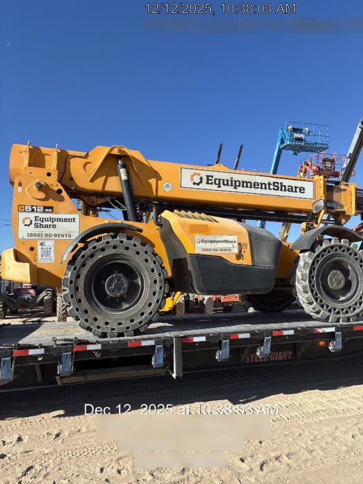 2019 JCB 512-56 Enclosed Cab, 109 HP, Solid Tires, Worklights, Beacon, Aux Hydraulics, Lifting Eye w/60" Carriage/60" Forks