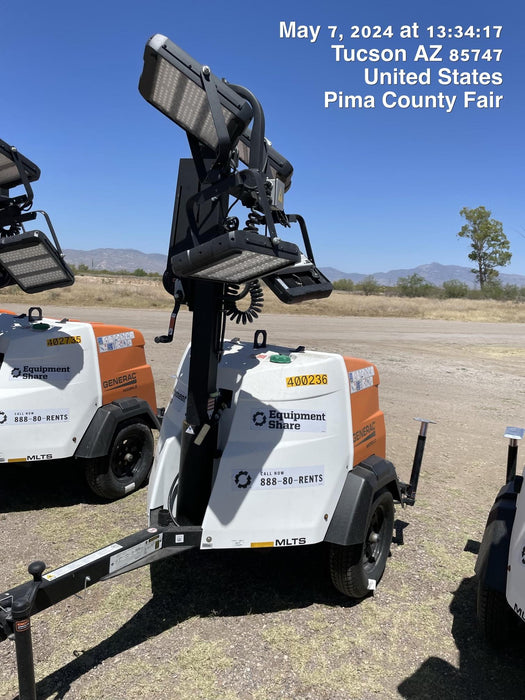 2024 Generac MLT2 Diesel, Flex Switch 120V Input, Powerzone Controller, 
(4) 320W LED Lights, 4kW Generator, 39.9 Gal Fuel Tank, 2" Ball, T3