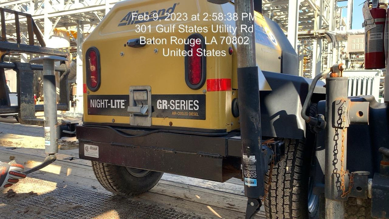 2022 Allmand NLV3GR (4) LED Light Fixture 350W, 23' Vertical Mast, 3kW Prime, Towable, Deep Sea L401, Leveling Jacks, Yanmar T4F 5.8hp