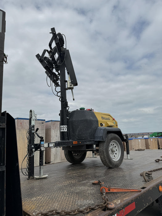 2022 Allmand NLV3GR (4) LED Light Fixture 350W, 23' Vertical Mast, 3kW Prime, Towable, ES Decals, T3