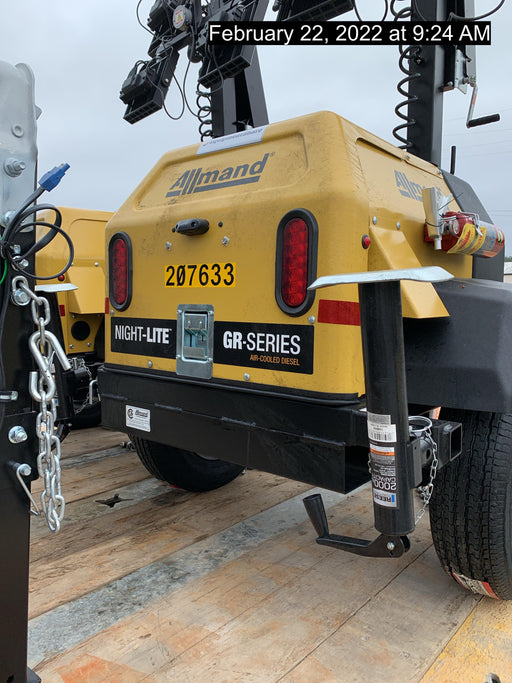 2022 Allmand NLV3GR (4) LED Light Fixture 350W, 23' Vertical Mast, 3kW Prime, Towable, Deep Sea L401, Leveling Jacks, Yanmar T4F 5.8hp