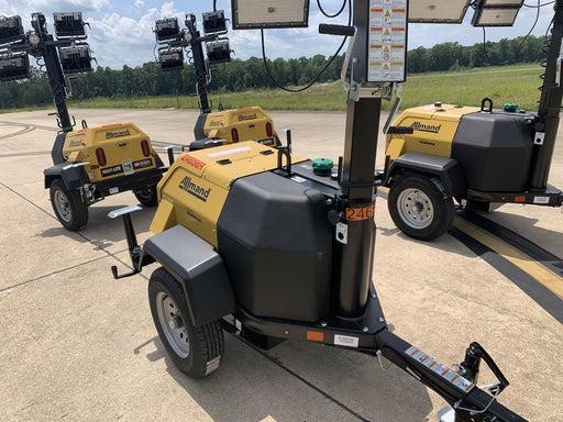 2022 Allmand NLV3GR (4) LED Light Fixture 350W, 23' Vertical Mast, 3kW Prime, Towable