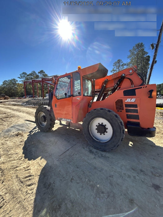 2019 Skytrak 6036 Cab/Heat/Air, Solid Tires, LED Work Lights, Beacon w/50" Carriage, 48" Pallet Forks