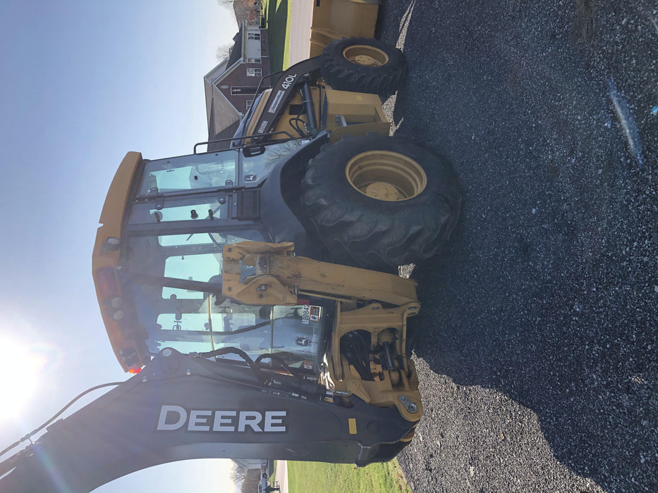 2020 John Deere 410L - Extendable Stick Cab/Heat/Air, 4WD, Extendable Stick, Pilot Controls, 2 Way Hydraulics, TAG Manual QC