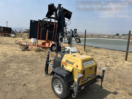 Allmand NLV3GR (4) LED Light Fixture 350W, 23' Vertical Mast, 3kW Prime, Towable, Deep Sea L401, Leveling Jacks, Yanmar T4F 5.8hp