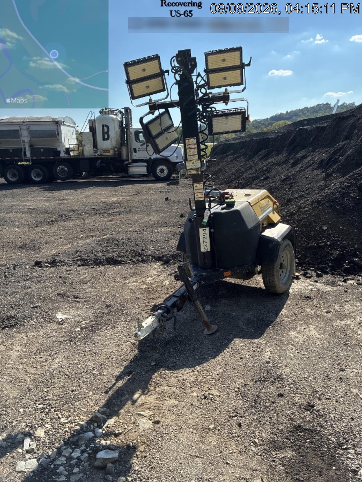2022 Allmand NLV3GR (4) LED Light Fixture 350W, 23' Vertical Mast, 3kW Prime, Towable, Deep Sea L401, Leveling Jacks, Yanmar T4F 5.8hp