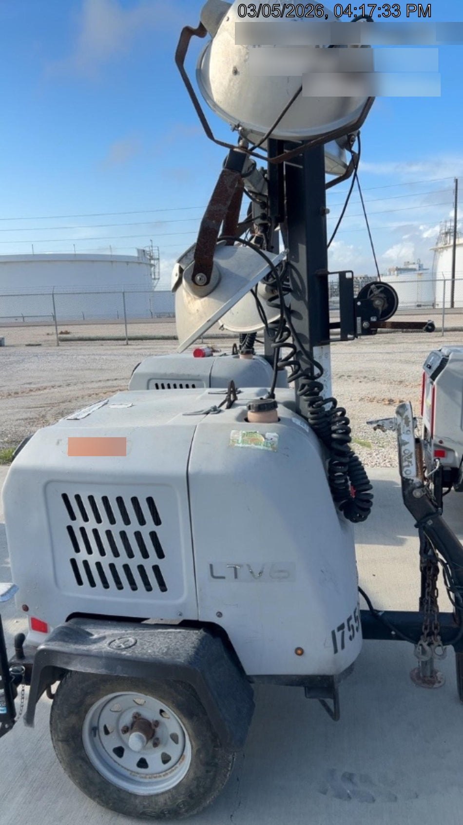 Wacker Neuson LTV6K-MH Wacker Neuson LTV6K Mobile Light Tower w/Fuel Level Sensor Installed