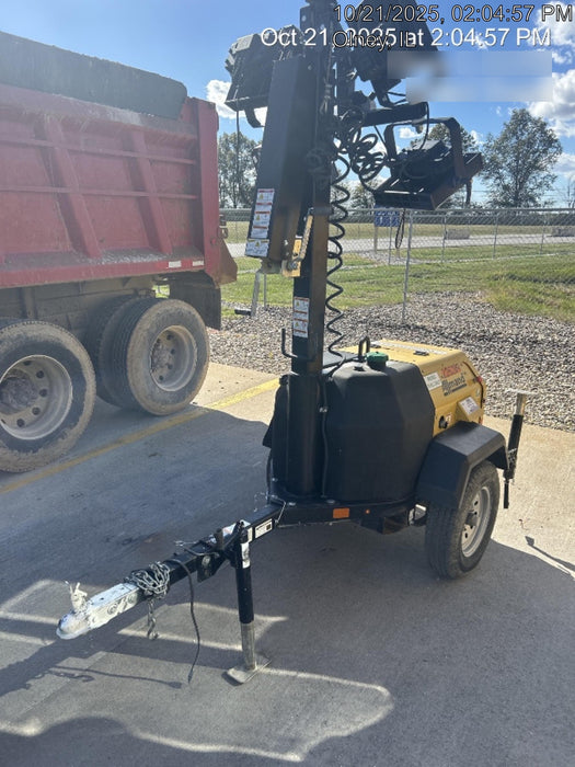 2022 Allmand NLV3GR (4) LED Light Fixture 350W, 23' Vertical Mast, 3kW Prime, Towable, Deep Sea L401, Leveling Jacks, Yanmar T4F 5.8hp