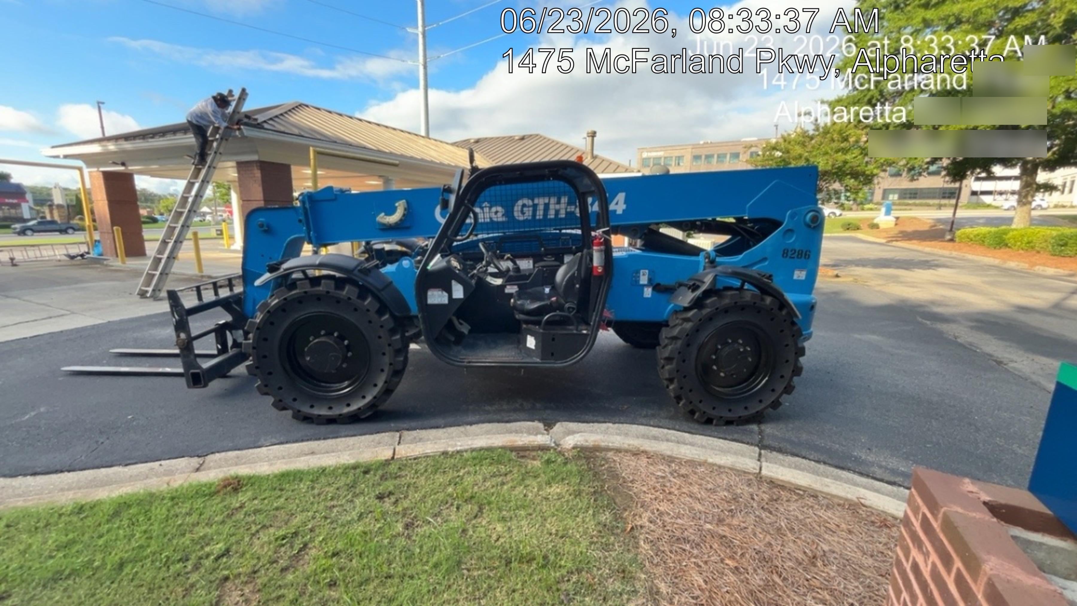 2018 Genie GTH-844 Genie GTH-844D w/Open ROPS, FF Tires, Work Light/Beacon, 60" Carriage and Forks