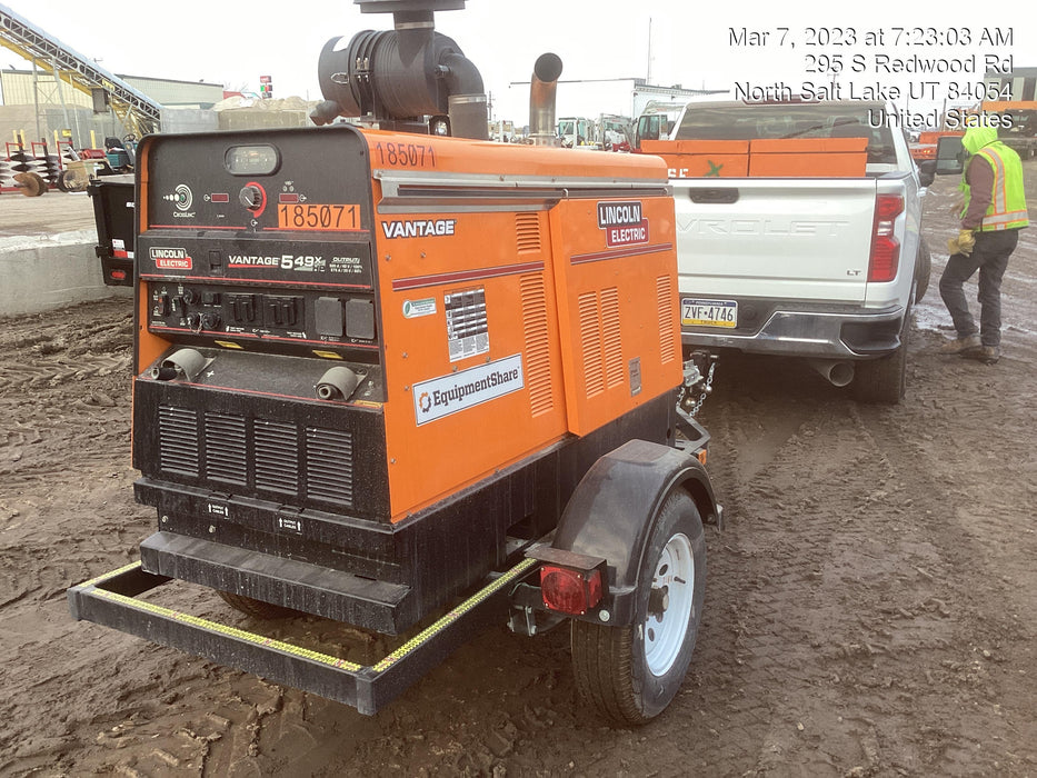2021 Lincoln Electric Vantage 549X Ready Pak 3, ORANGE (includes trailer, cable rack, fender light kit)