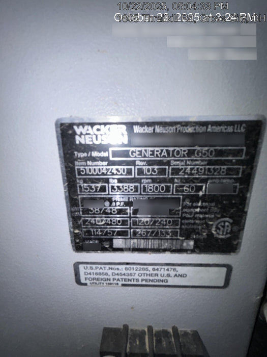 2019 WACKER NEUSON G50