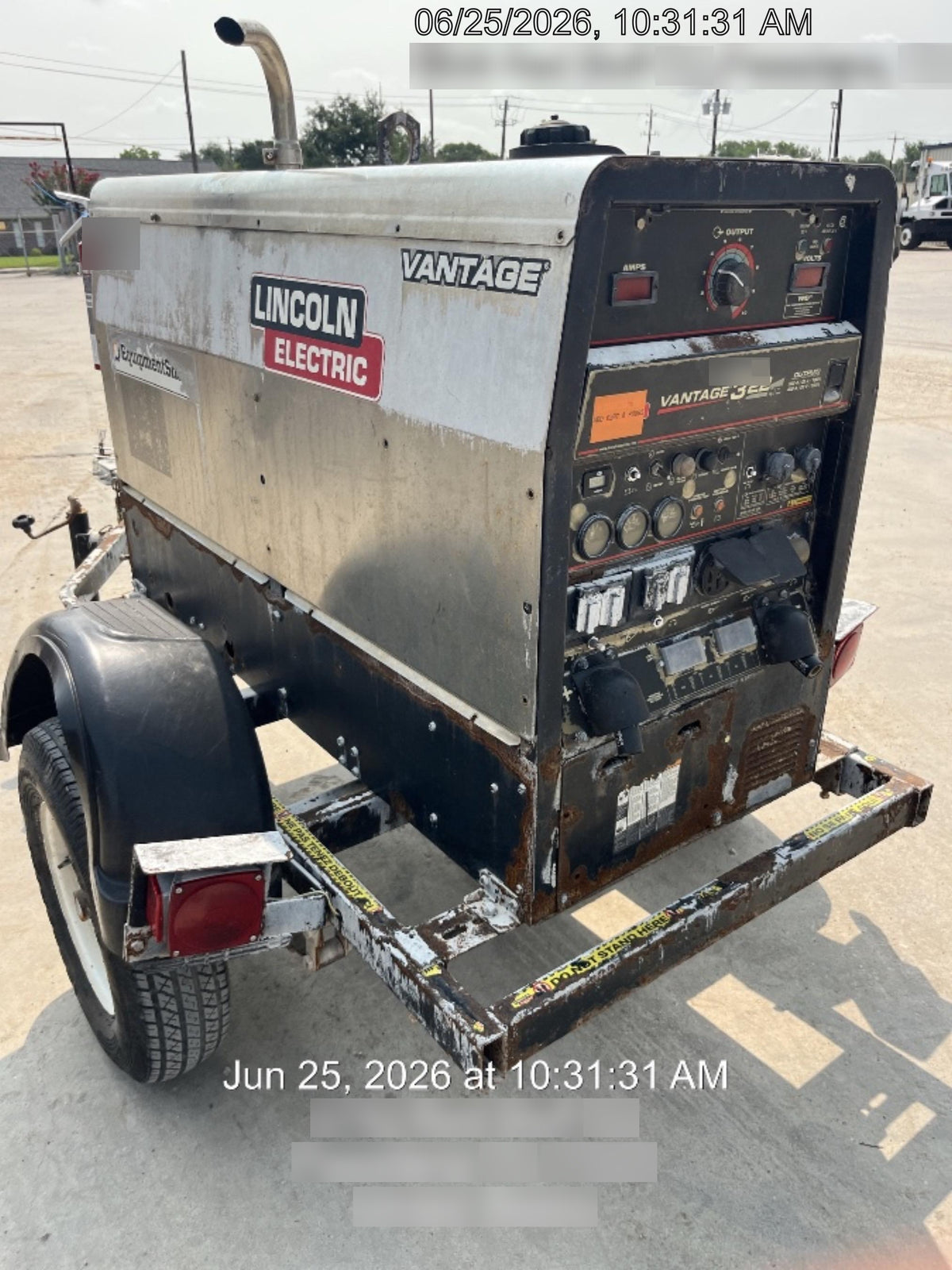 2019 Lincoln Electric Vantage 322 Lincoln Vantage 322 Welder w/Trailer, Light Kit, Cable Rack