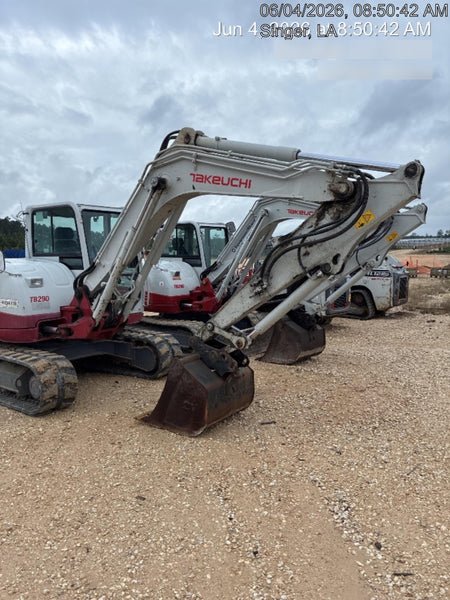 2019 Takeuchi TB290 Takeuchi TB290 Cab/Heat/AC w/Rubber Tracks, Auxiliary Hydraulics, Dozer Blade, Manual QC w/ 18/24/36" Buckets, Hydraulic Thumb Installed