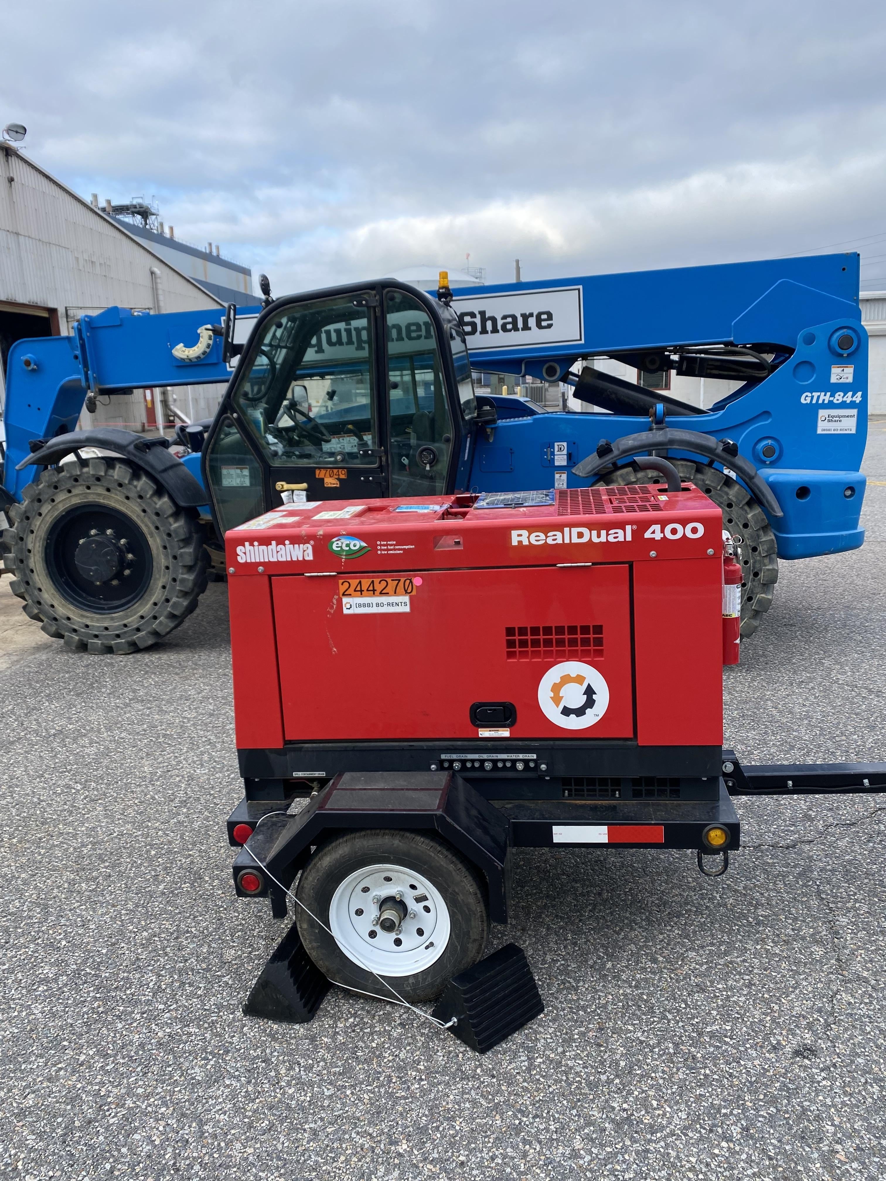 2022 Shindaiwa DGW400MDL Kubota D902 Engine, 23 HP, Dual Op Welder, Wire, Arc, Droop Stick, Tig, and CC Stick Functionality, Simulphase, 3 Phase and 1 Phase Gen Output, Single Axle NB Trlr, Slr Trckl Chrg 12V 12W, Fire Ext