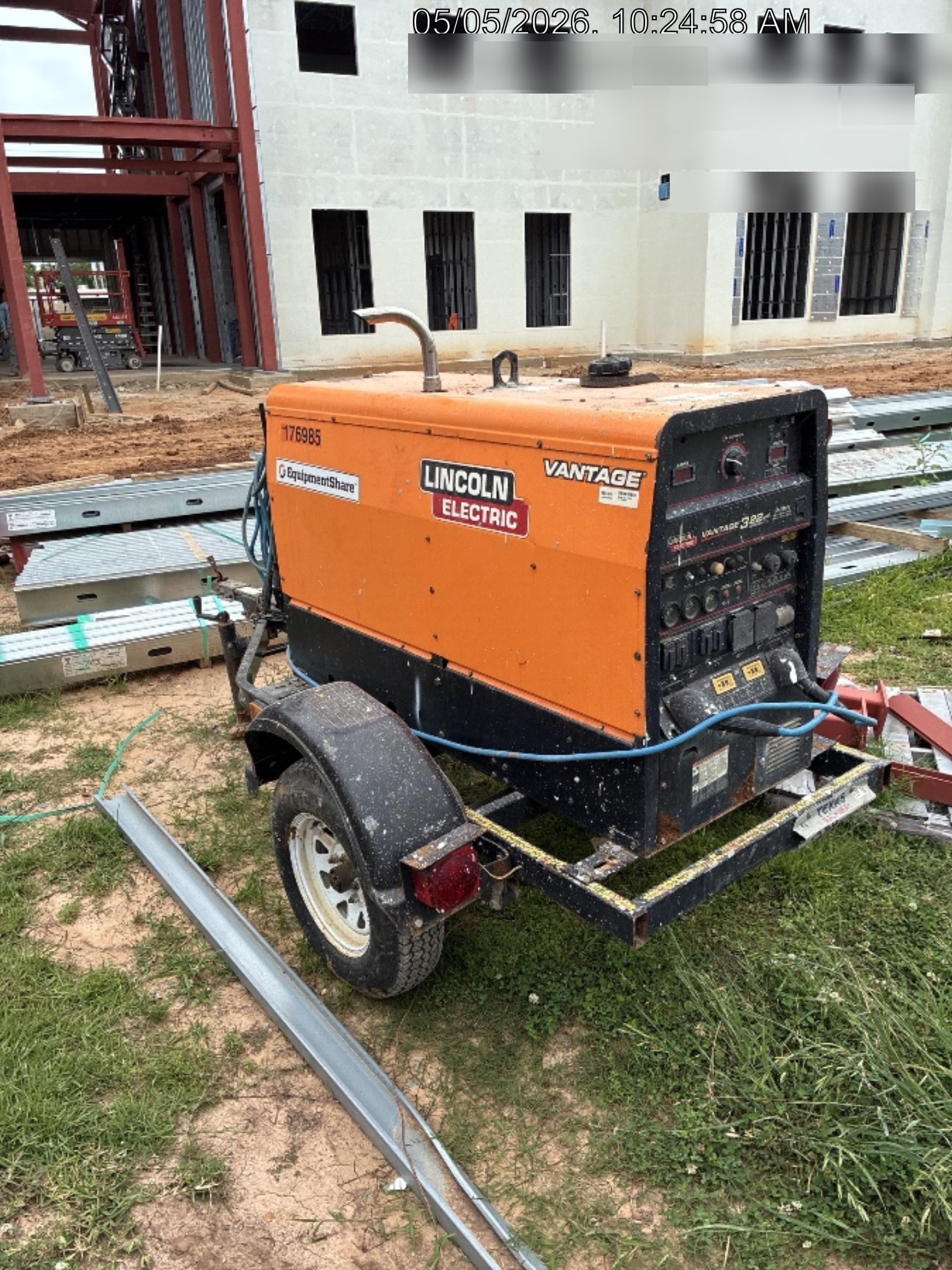 2021 Lincoln Electric Vantage 322 Vantage 322 Ready Pak 3 w/ Decals, ORANGE (includes trailer, cable rack, fender light kit) NO Telematics