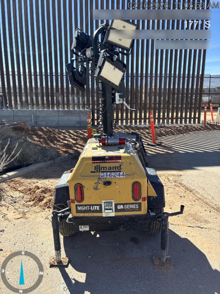 2022 Allmand NLV3GR (4) LED Light Fixture 350W, 23' Vertical Mast, 3kW Prime, Towable, Deep Sea L401, Leveling Jacks, Yanmar T4F 5.8hp