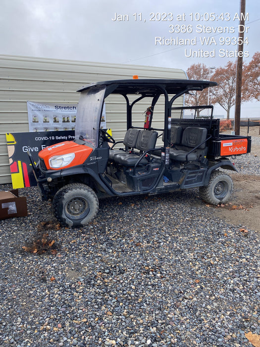 2022 Kubota RTV-X1140W-H Plastic Canopy, Windshield Acrylic Clear, LED Strobe Light, Wire Harness Kit, Back up Alarm