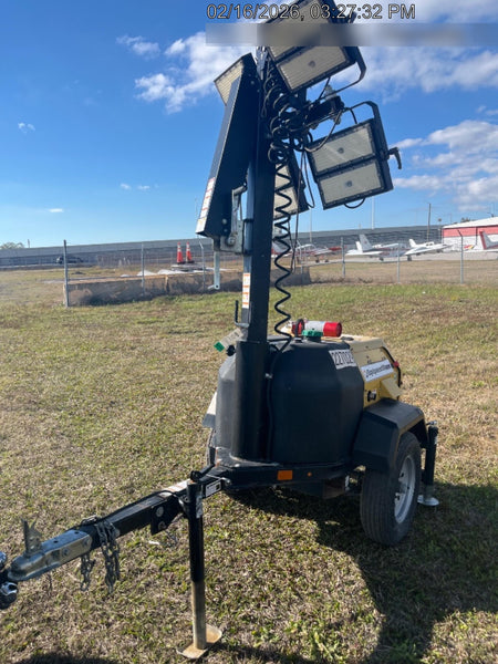 2022 Allmand NLV3GR (4) LED Light Fixture 350W, 23' Vertical Mast, 3kW Prime, Towable, Deep Sea L401, Leveling Jacks, Yanmar T4F 5.8hp
