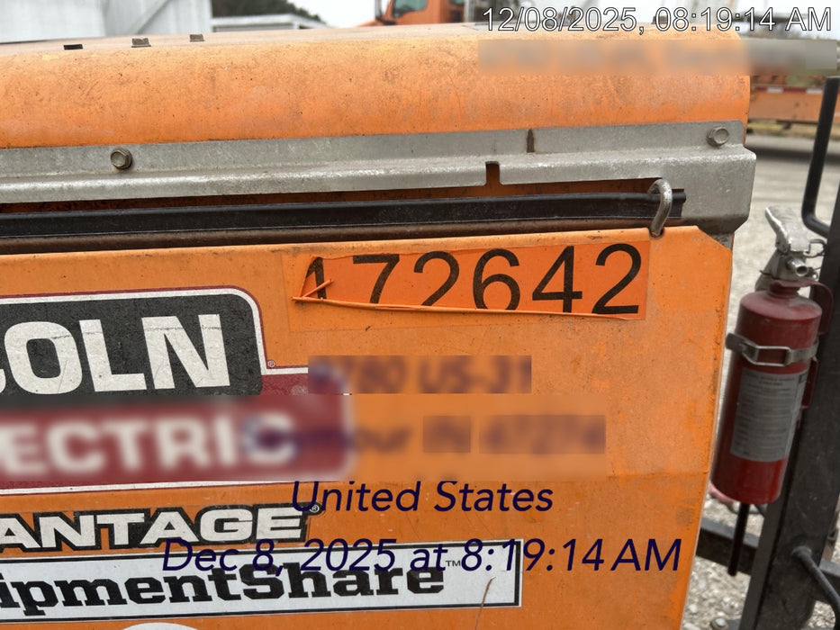 2021 Lincoln Electric Vantage 322 Vantage 322 Ready Pak 3 w/ Decals, ORANGE (includes trailer, cable rack, fender light kit) NO Telematics