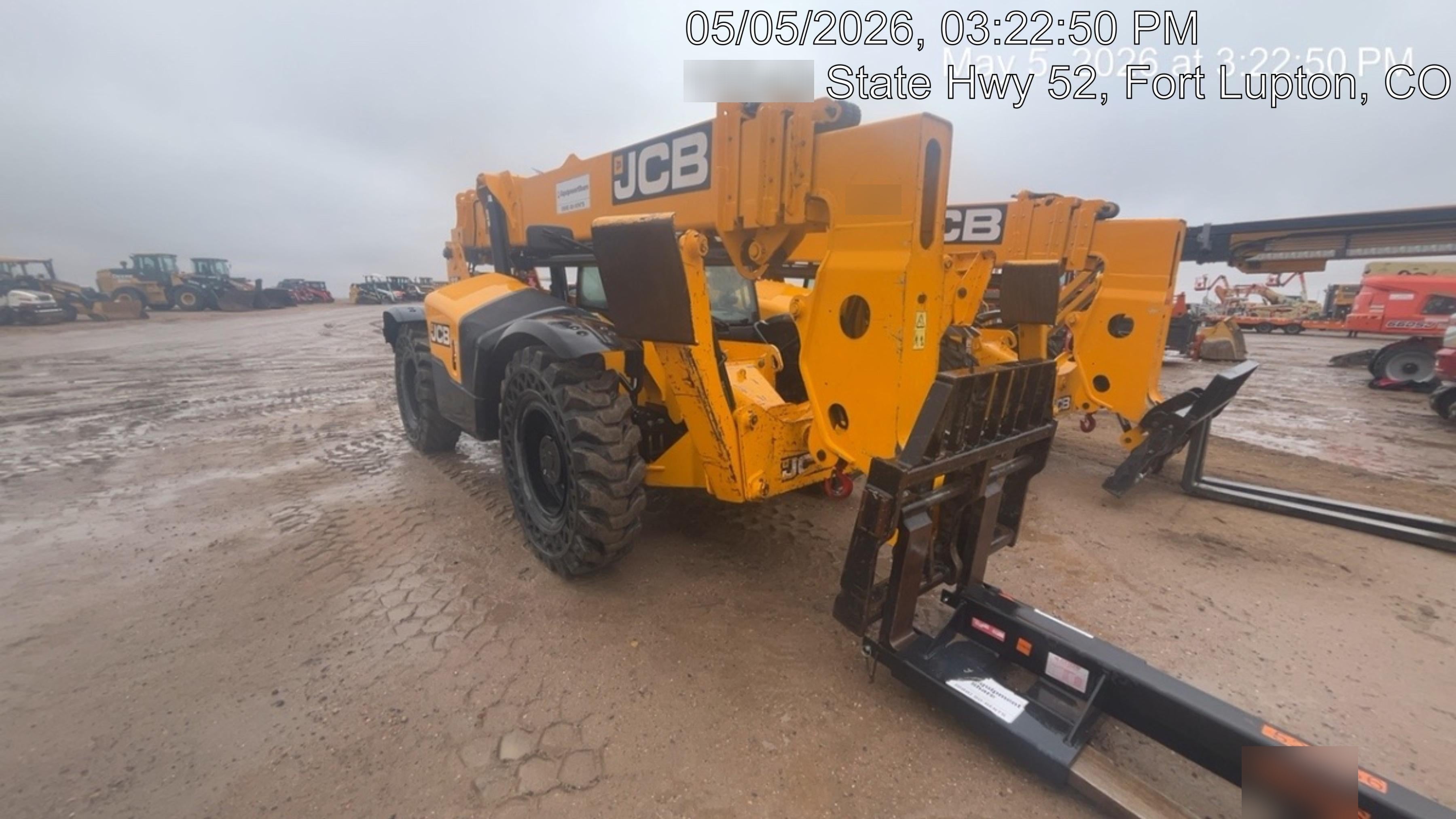 2019 JCB 512-56 JCB 512-56 Enclosed Cab, 109 HP, Solid Tires, Worklights, Beacon, Aux Hydraulics, Lifting Eye w/60" Carriage/60" Forks