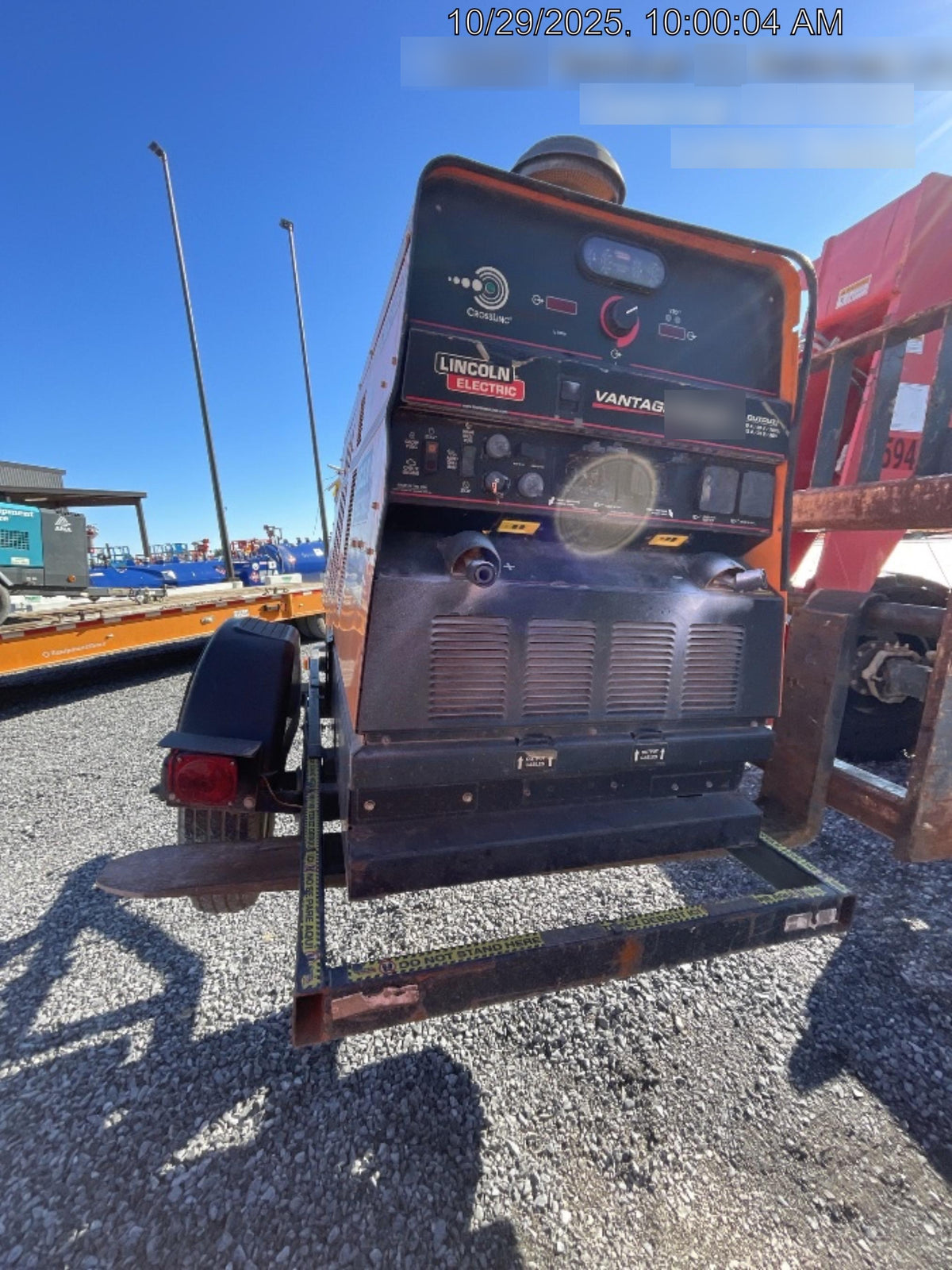 2021 Lincoln Electric Vantage 549X Ready Pak 3, ORANGE (includes trailer, cable rack, fender light kit)