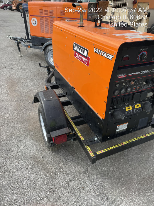 2021 Lincoln Electric Vantage 322 Vantage 322 Ready Pak 3 w/ Decals, ORANGE (includes trailer, cable rack, fender light kit) NO Telematics